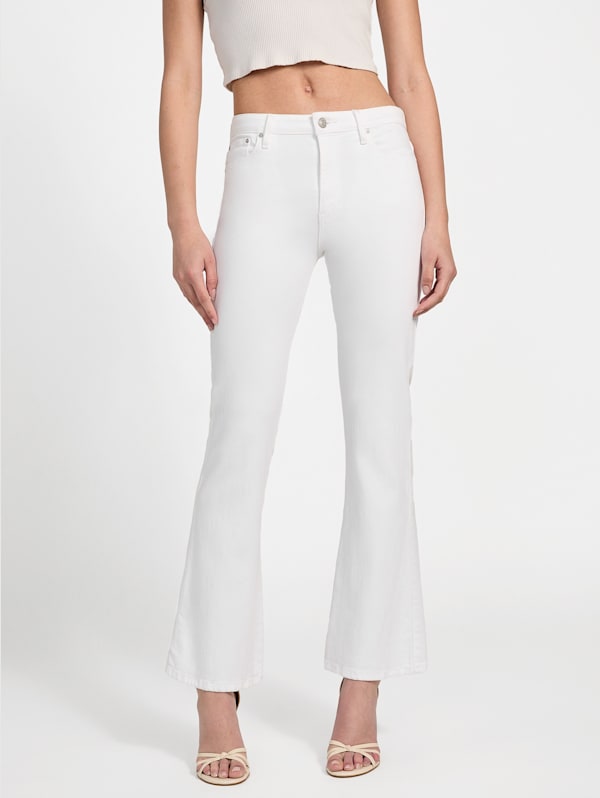 High waisted white flare jeans sale