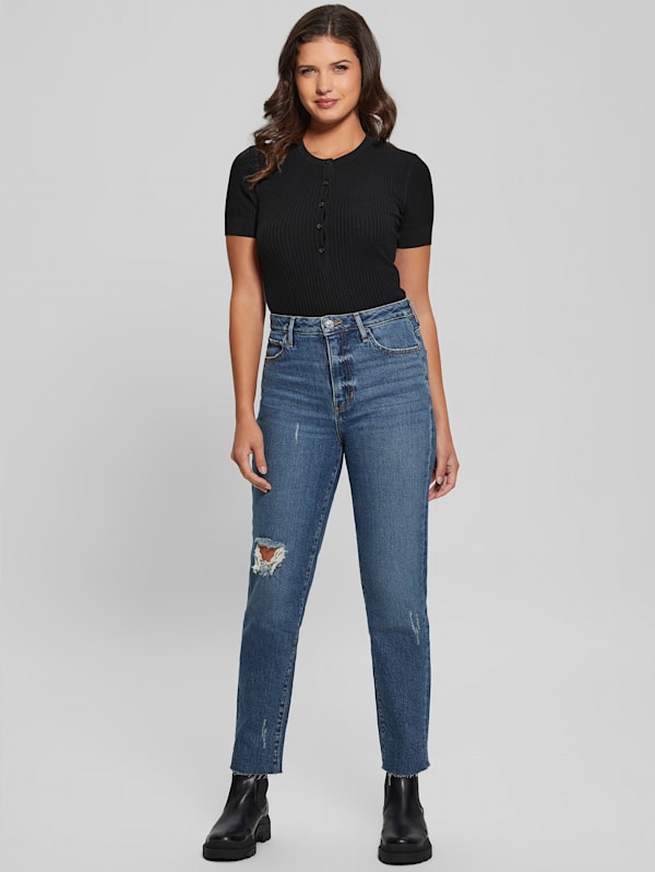 Guess ripped jeans womens hot sale