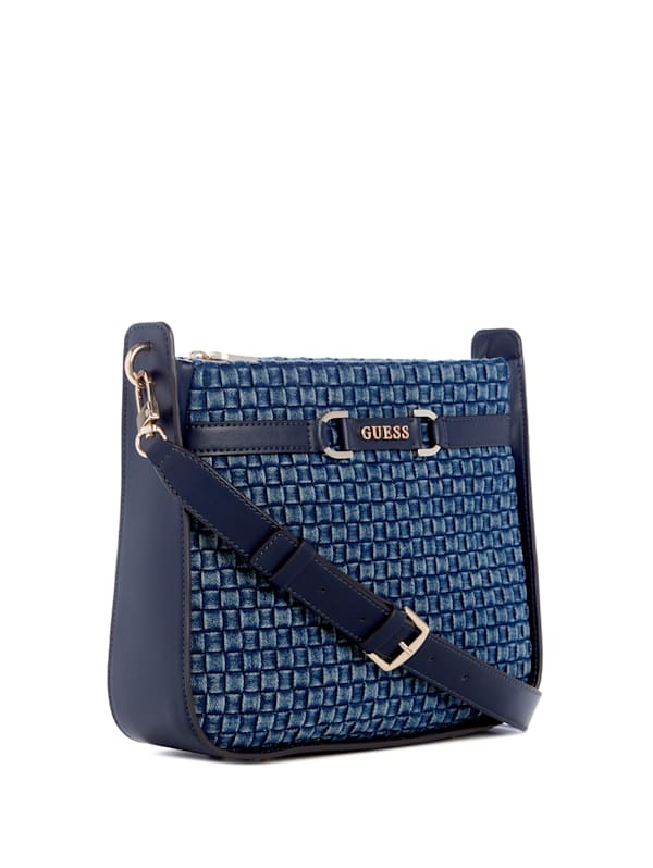 GUESS Majka Denim Hobo Bag Blue One Size