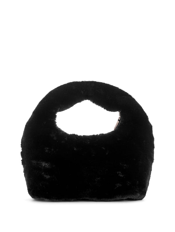 Black fluffy bag best sale