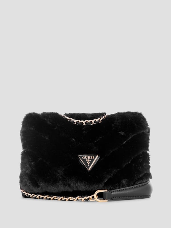 FAUX FUR CROSSBODY BAG - Off White