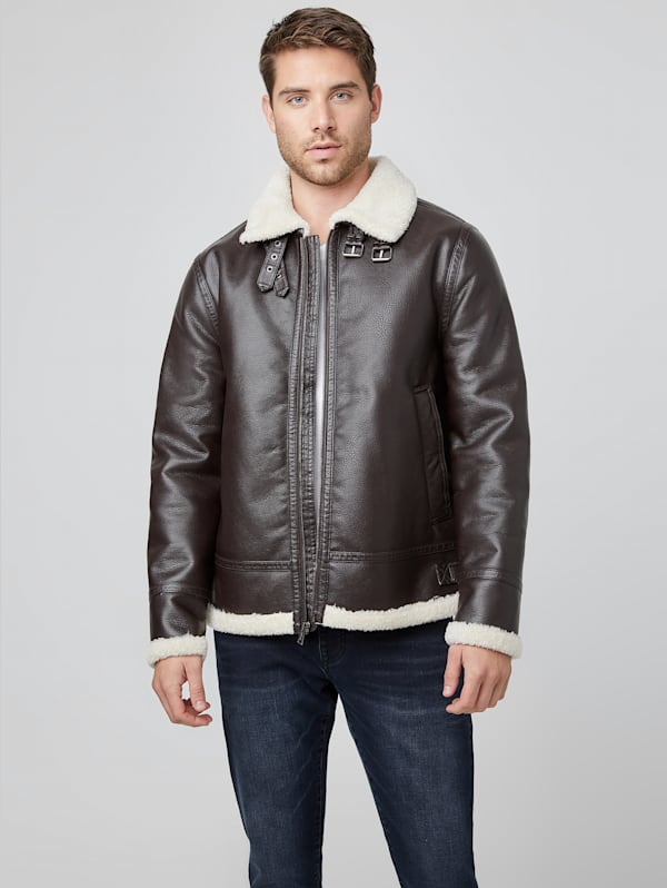 Guess factory leather jacket top
