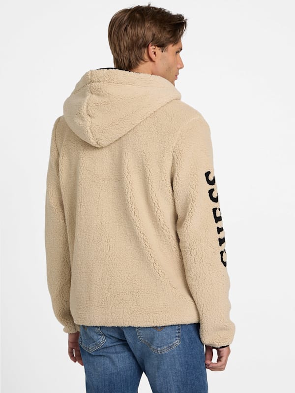 Guess sherpa hoodie new arrivals