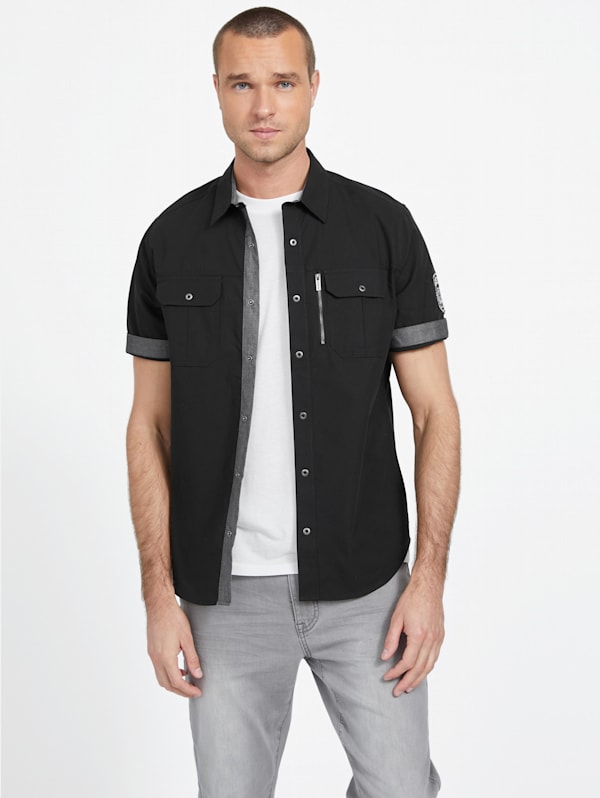 Black cargo discount shirt
