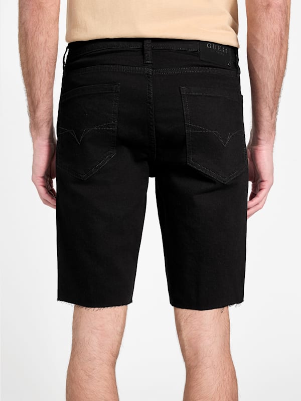 Black destroyed bermuda shorts new arrivals