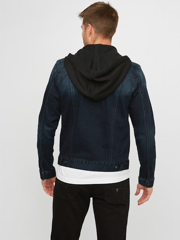 Factory Vertix Hooded Denim Jacket Blue L
