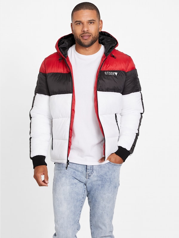 Guess men's online hooded puffer jacket