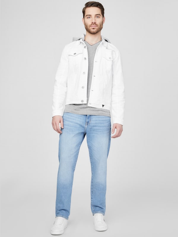 Guess white jean jacket top