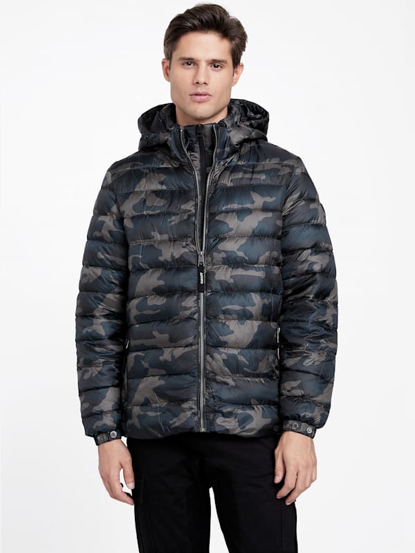 Black camo puffer jacket best sale