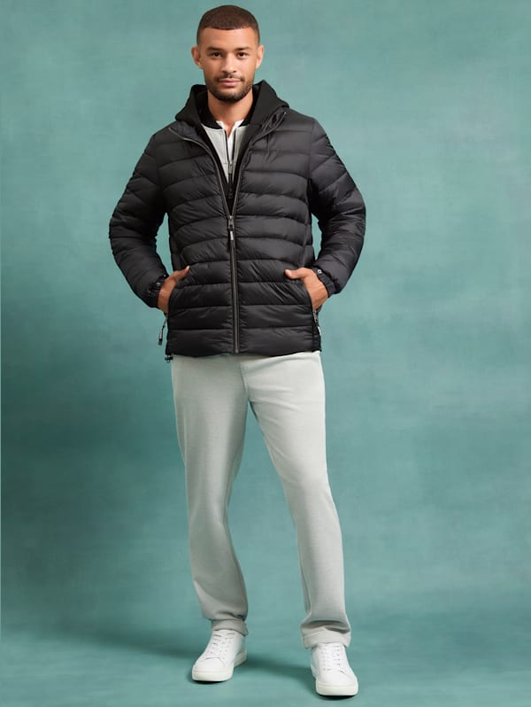 Factory Harrison Hooded Quilted Jacket Black XXL