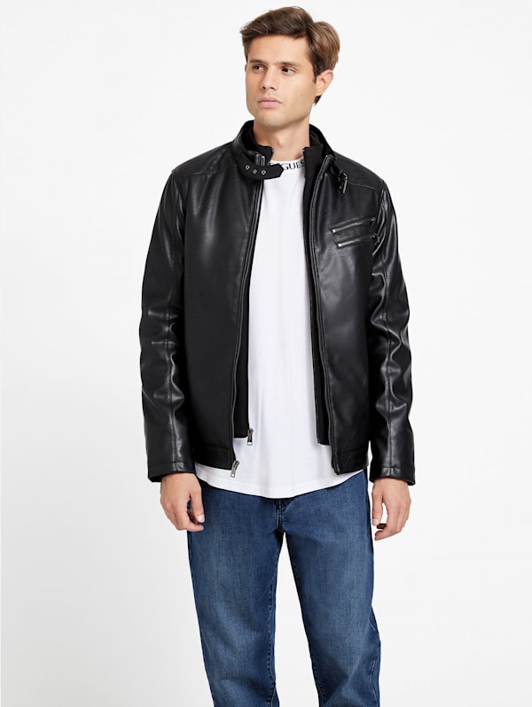 Waylen Faux Leather Jacket GUESS Factory Ca