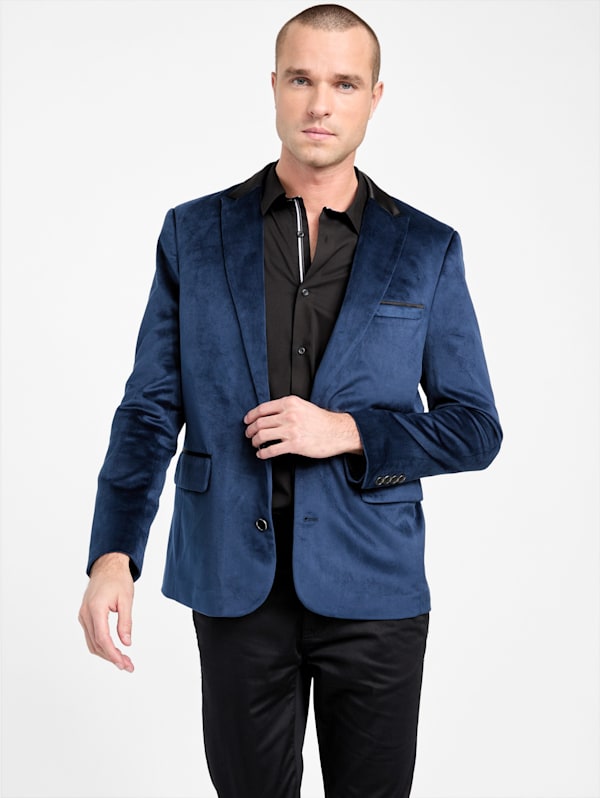 Blue Velvet Blazer for Men