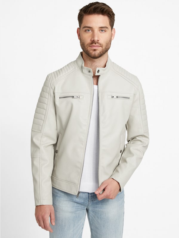 Guess leather jacket with removable hood top