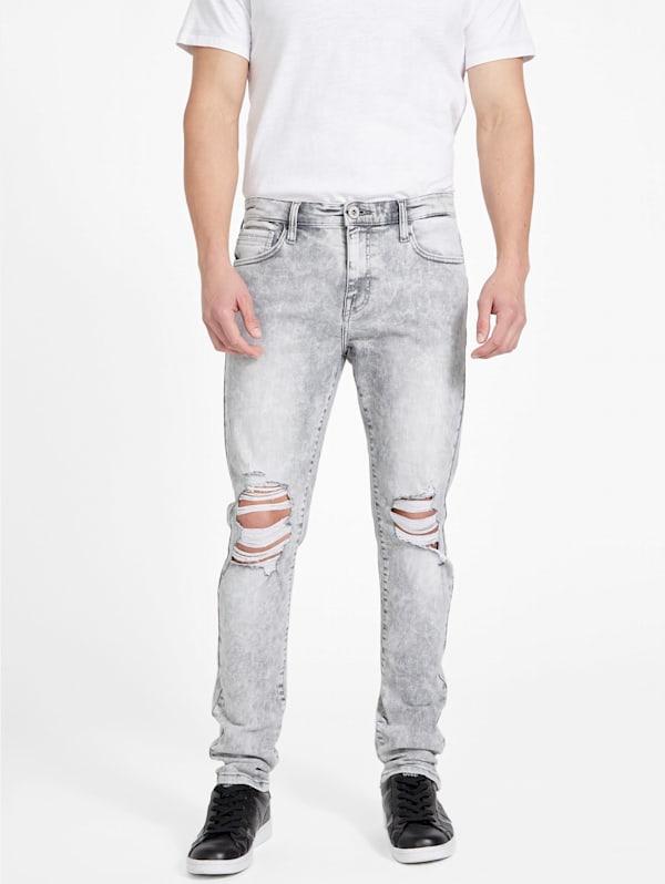 Grey Ripped Jeans, Men's Skinny Jeans