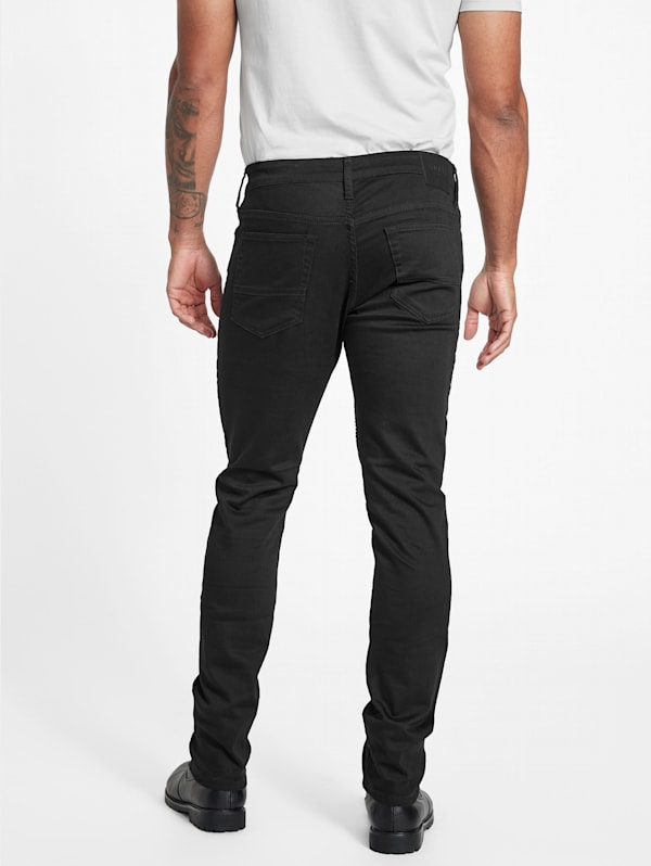 True Religion Zipper Moto Skinny Jeans in Black for Men