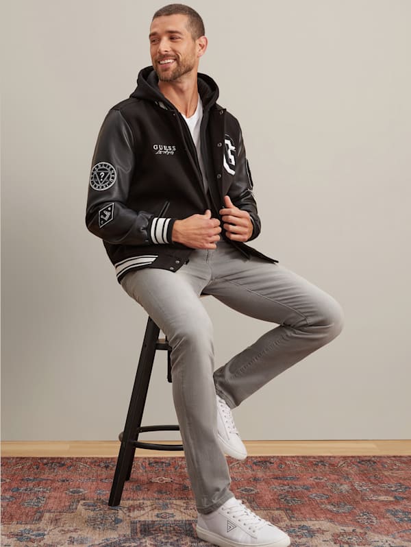 Guess men's hooded varsity jacket new arrivals