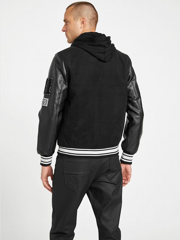 Guess men's varsity bomber jacket new arrivals