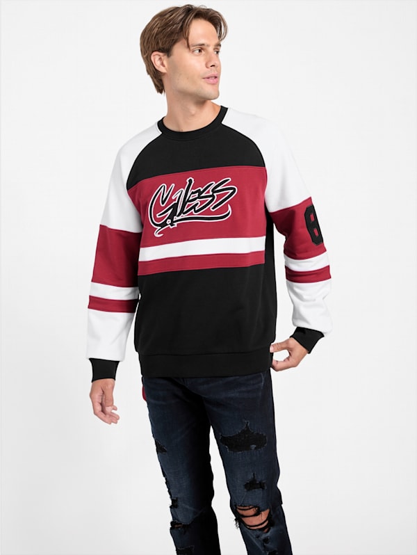 Color block crewneck on sale