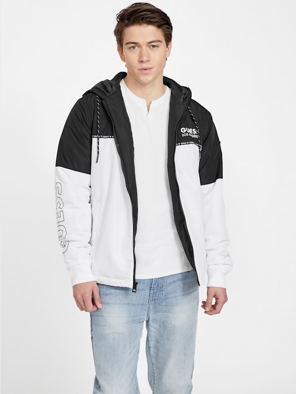 Black and top white guess jacket