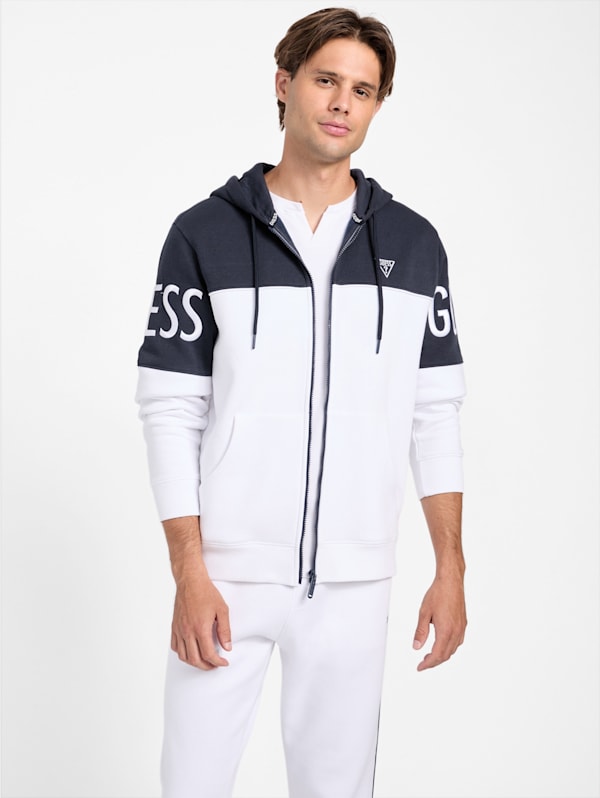 Eco Harrison Color Block Zip Up Hoodie GUESS Factory Ca