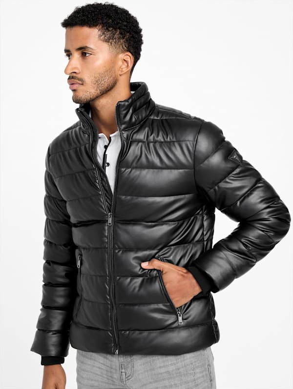 Ben Padded Faux-Leather Jacket | GUESS Factory