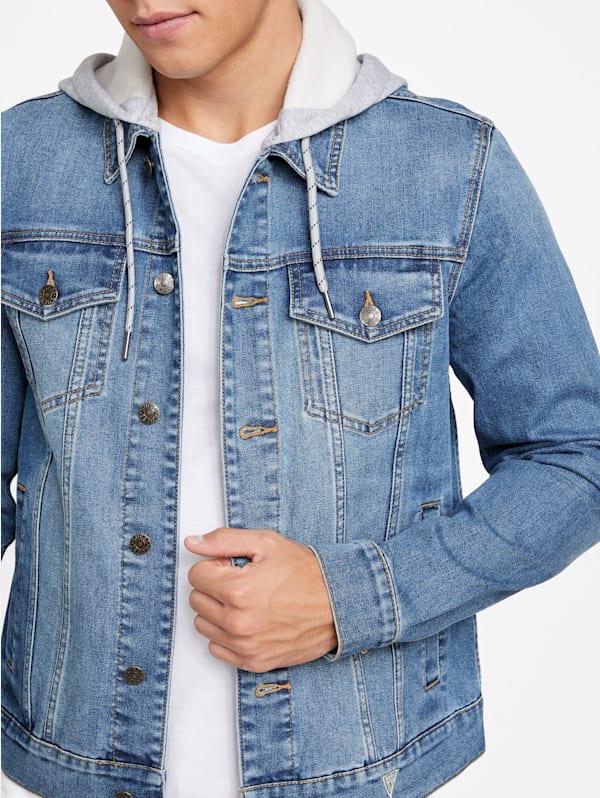 Harold Hooded Denim Jacket GUESS Factory