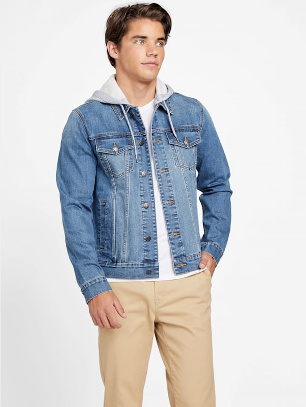 Harold Hooded Denim Jacket GUESS Factory