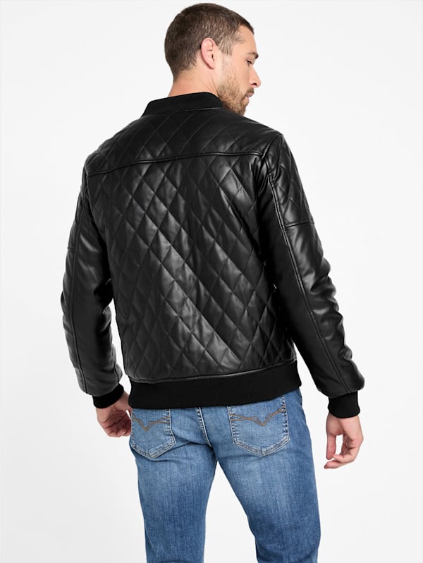 Peter Quilted Faux-Leather Jacket | GUESS Factory