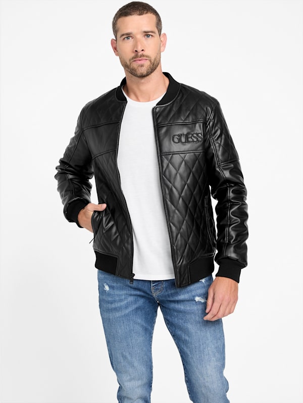 Guess men's quilted jacket clearance