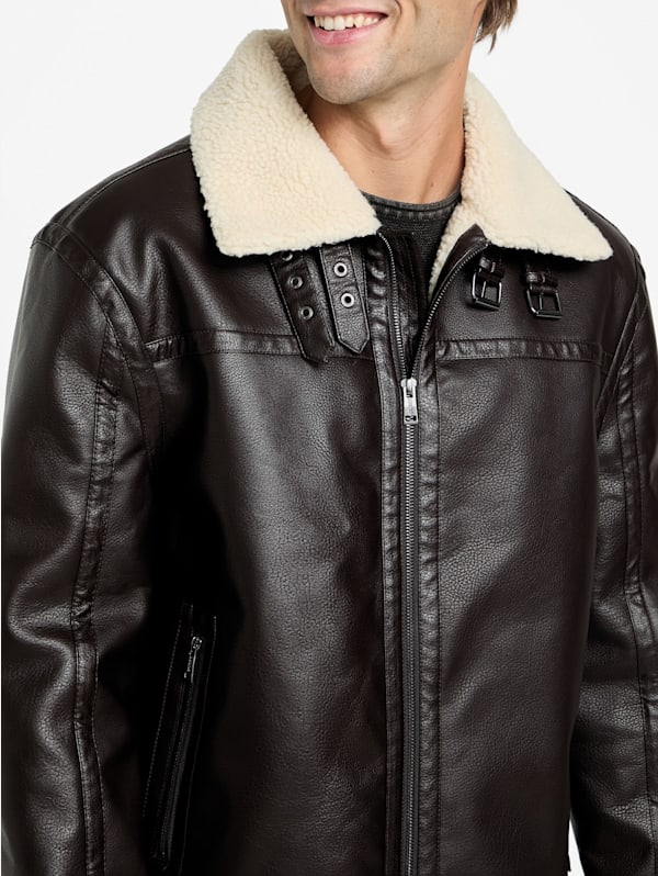 Angus Pebble Faux-Suede Jacket | GUESS Factory