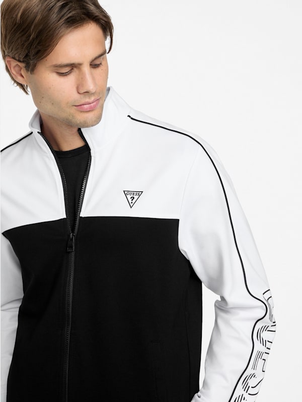 Jose Color-Block Logo Zip Jacket | GUESS Factory