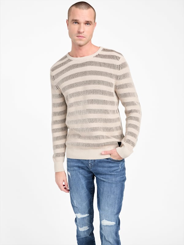 Guess striped sweater deals