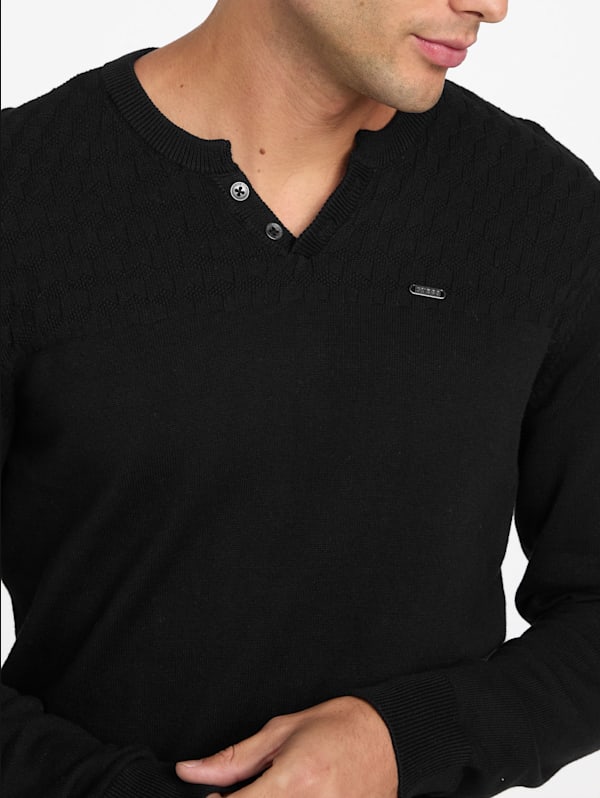 Tino Slit-Neck Sweater | GUESS Factory