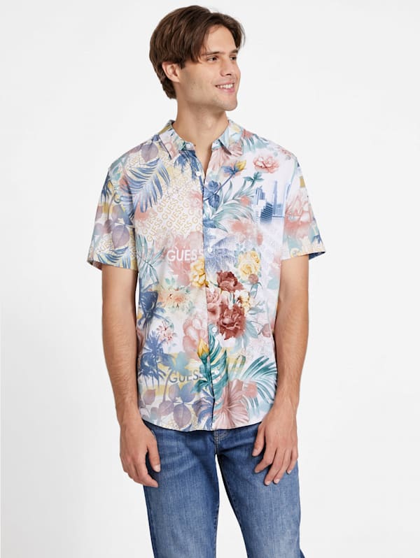 Guess printed shirts best sale