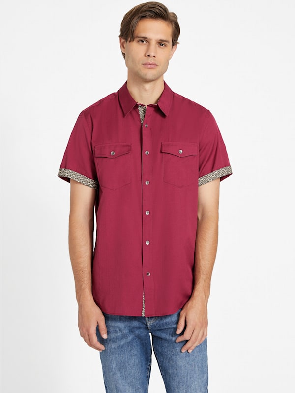 Guess shirt red best sale