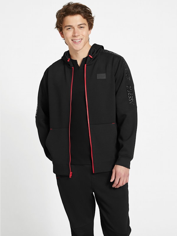 Julian Logo Tape Zip Hoodie GUESS Factory Ca