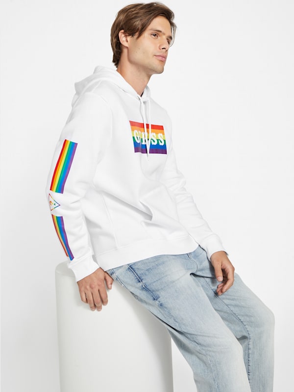 Guess rainbow hoodie hotsell