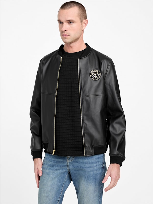Factory Broe Patch Faux leather Jacket Black M