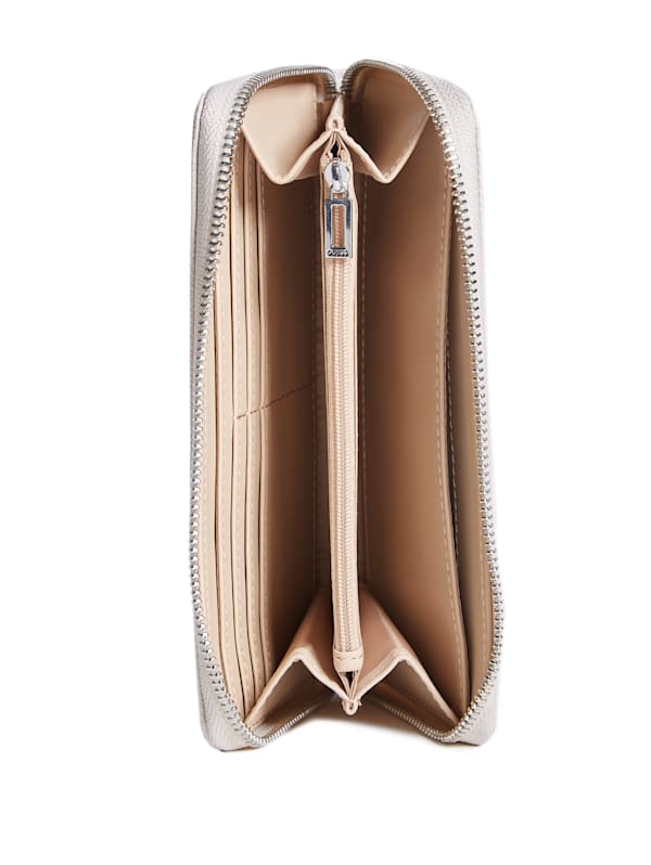 GUESS Factory Abree Glitter Zip Around Wallet