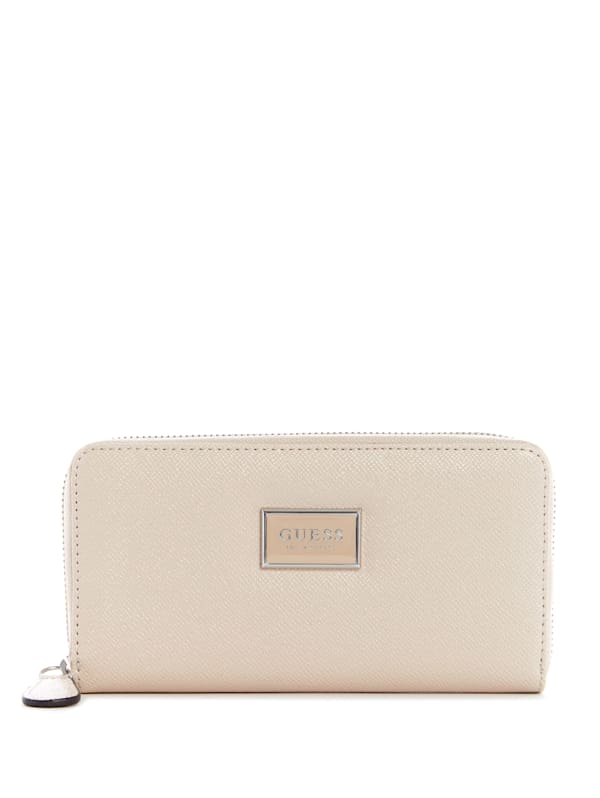 Abree Glitter Zip Around Wallet GUESS Factory