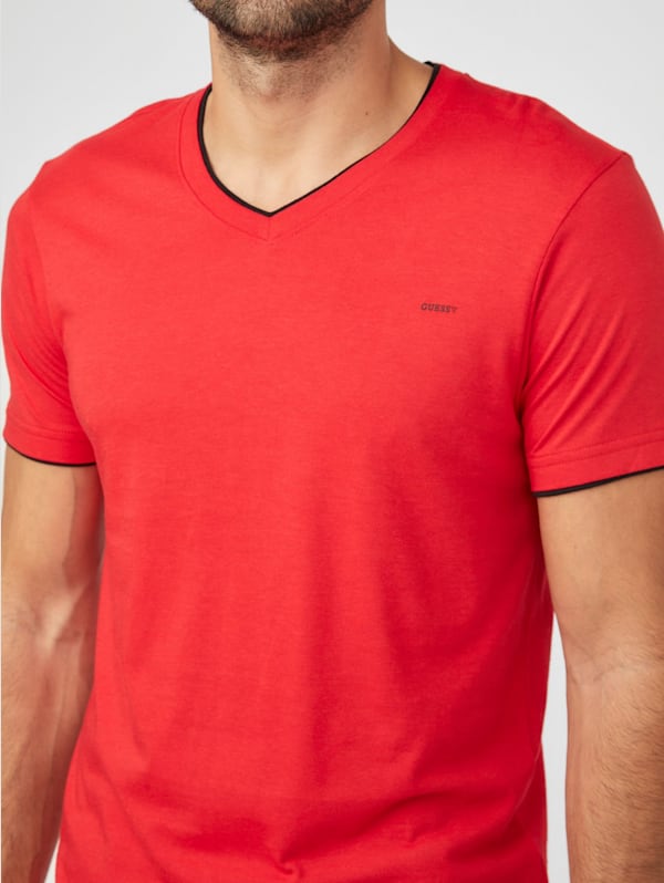 Guess v neck t shirt mens 2025