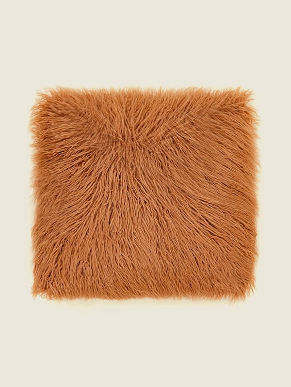 Tan faux fur 2025 pillow