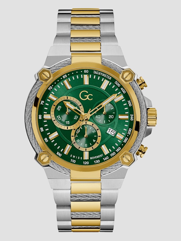 Gc Multi Tone Cable Chronograph Watch GUESS