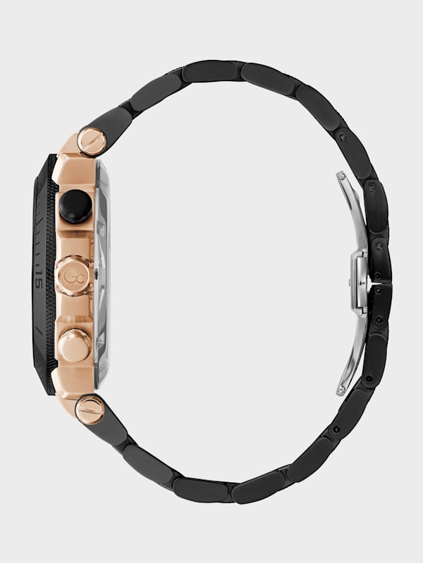 Gc Black and Rose Gold Tone Chronograph Watch GUESS Canada