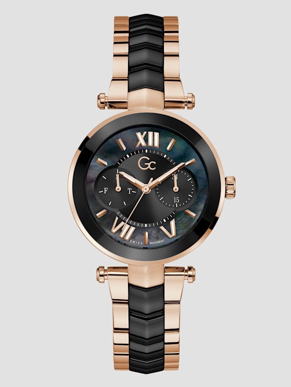 Two Tone Mother of Pearl Multifunction Watch GUESS