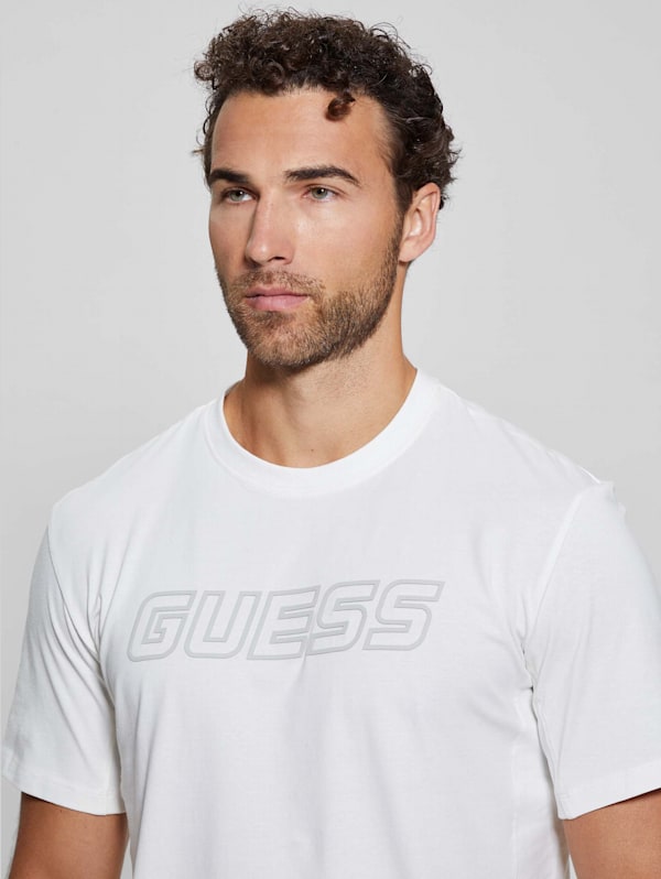 Guess logo t shirt hot sale