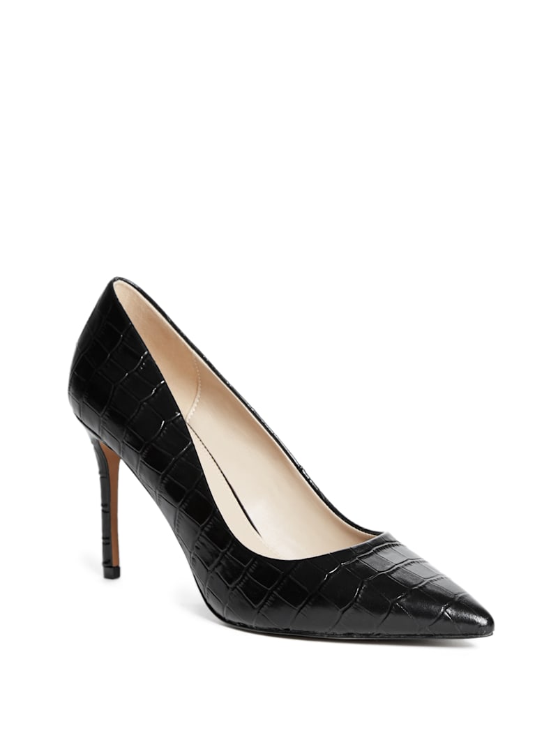 Black crocodile pumps Clearance