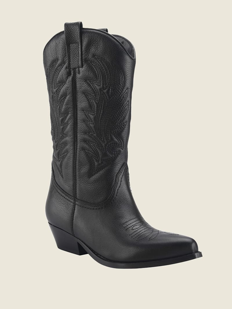 Gallen Leather Cowgirl Boots | GUESS Canada