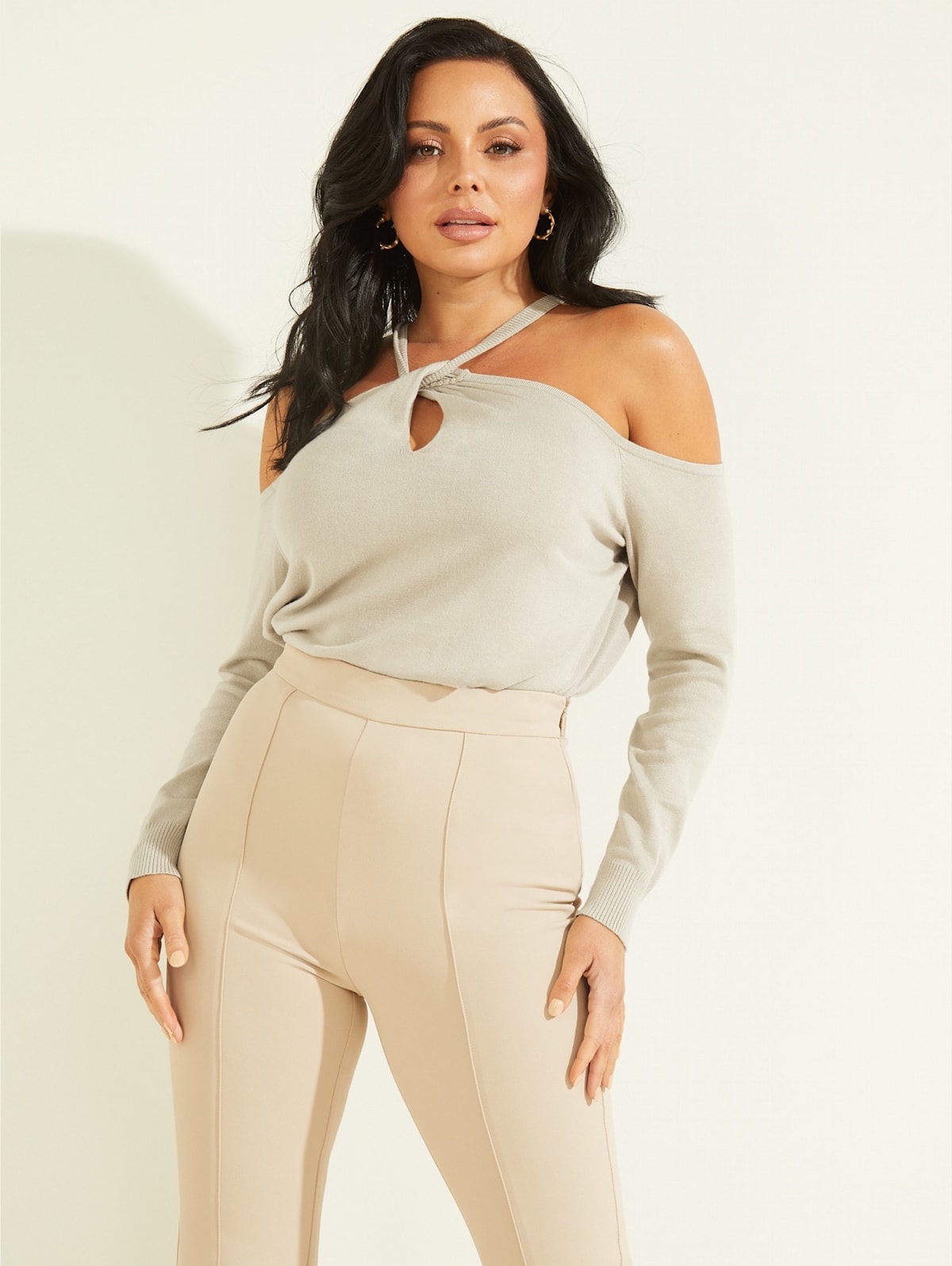 Guess cold shoulder sweater clearance