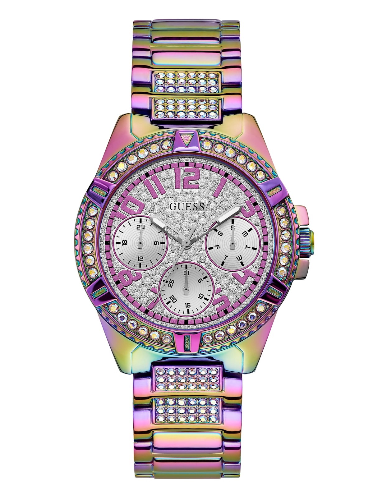 Iridescent Crystal Multifunction Watch | GUESS Canada